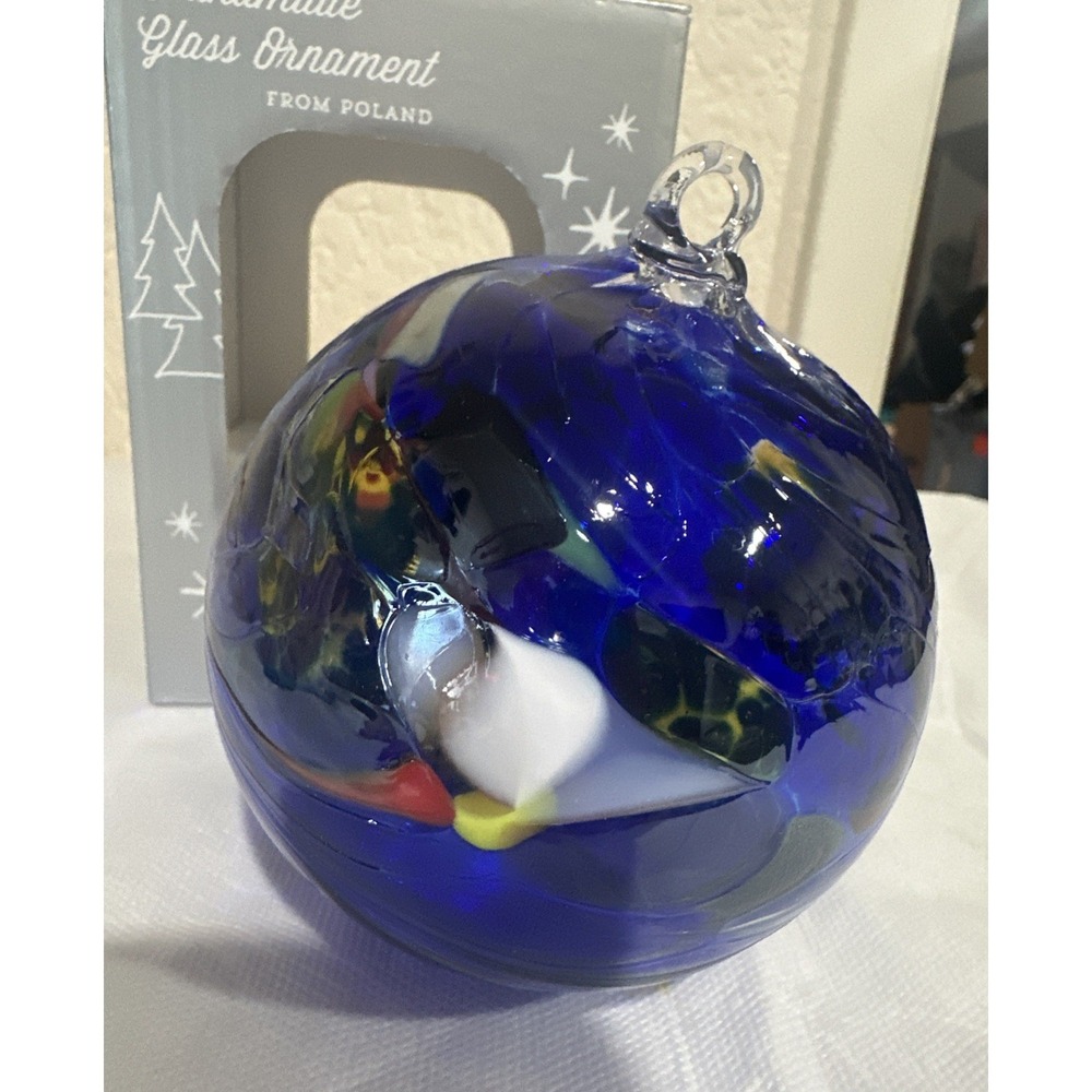 Zorza Handmade Glass Ornament From Poland Mouthblown Huta Szkla Christmas In Box
